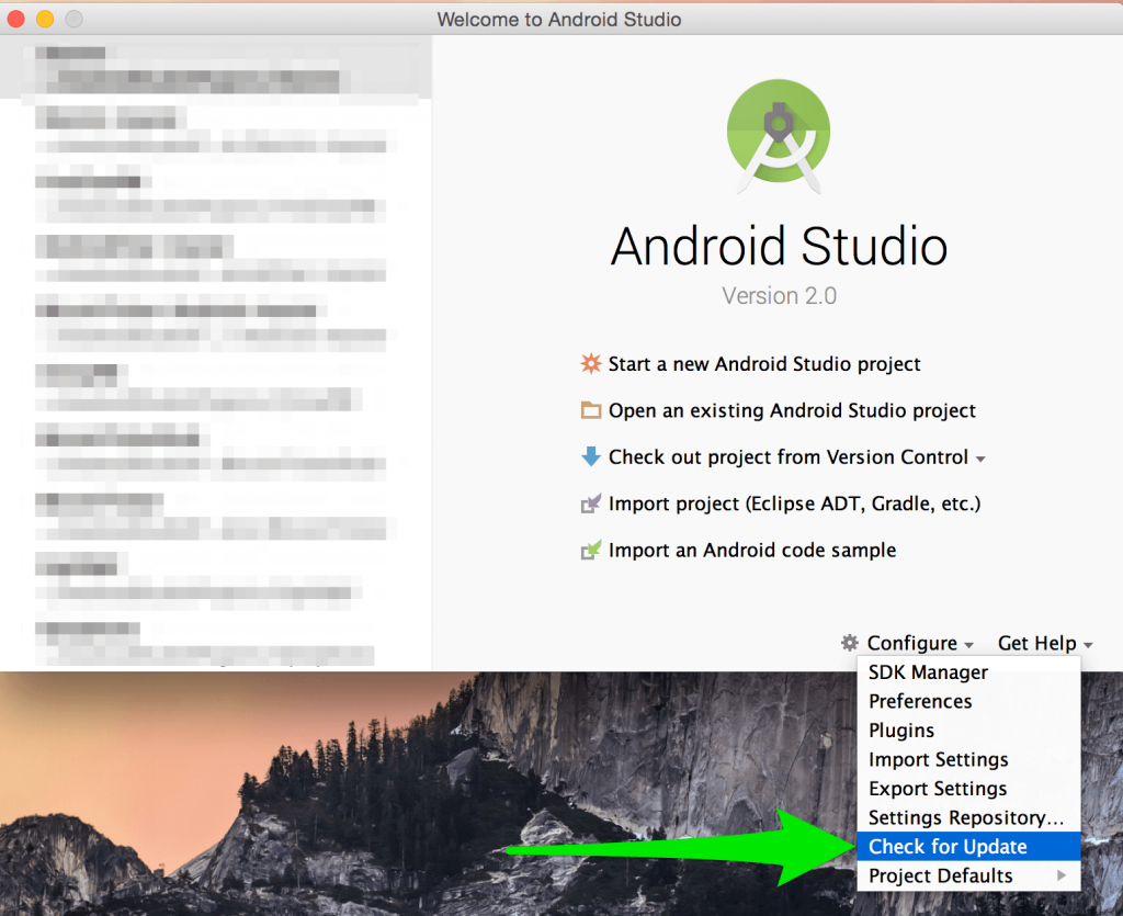 Android Studio Check for Update