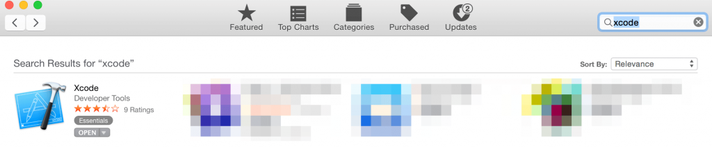 XCode Install Search